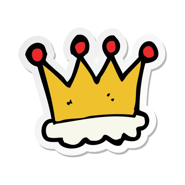 Sticker van een cartoon kroon symbool — Stockvector