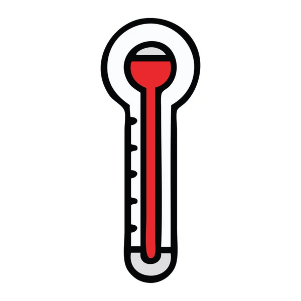 Cute Cartoon Glass Thermometer — Stock Vector