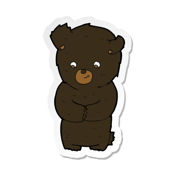 可爱的卡通黑熊贴纸 — 图库矢量图片