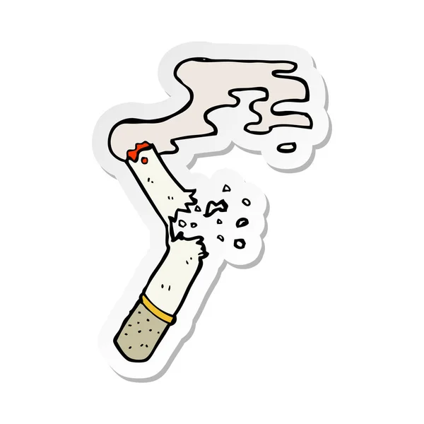 Sticker of a cartoon broken cigarette — Stock Vector