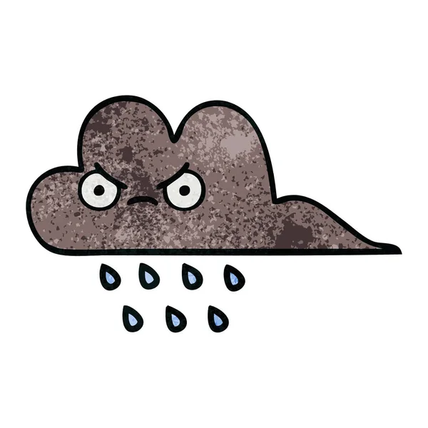 Retro streszczenie tekstura kreskówka burza deszcz chmury — Wektor stockowy