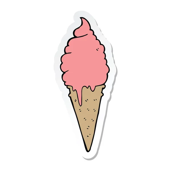 Sticker Cartoon Ice Cream — Stock Vector