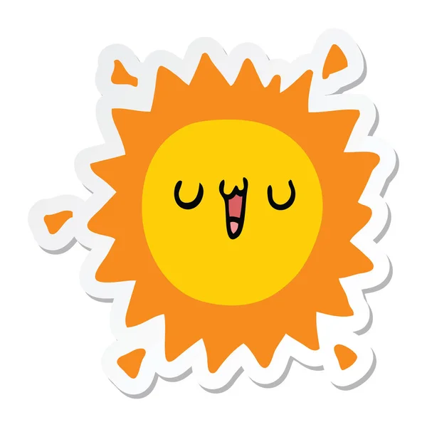 Sticker van de zon van een cartoon — Stockvector