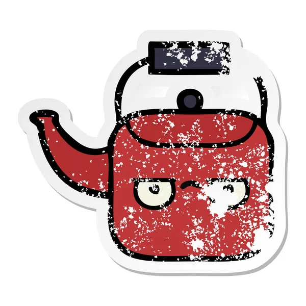 sevimli çizgi Kettle sıkıntılı etiket