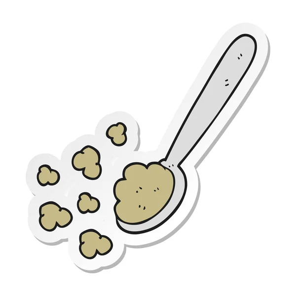 Pegatina de una caricatura cucharada de comida — Archivo Imágenes Vectoriales