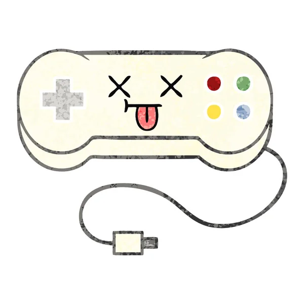 Retrò stile illustrazione cartone animato gioco controller — Vettoriale Stock