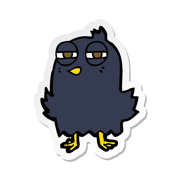 Sticker Funny Cartoon Bird — Stock Vector