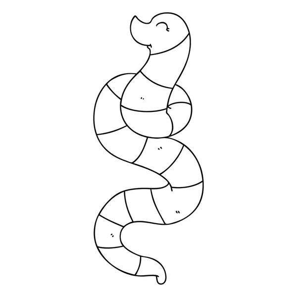 Lijntekening Eigenzinnige Cartoon Worm — Stockvector