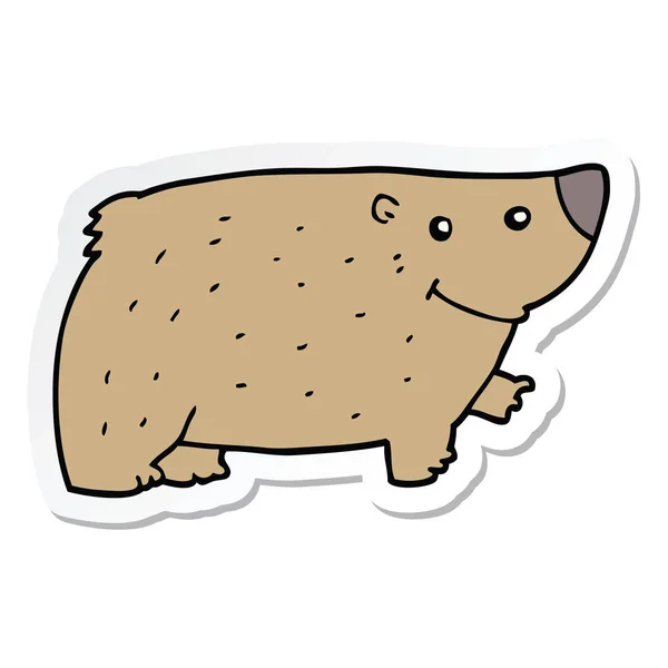 Pegatina de un oso de dibujos animados — Vector de stock