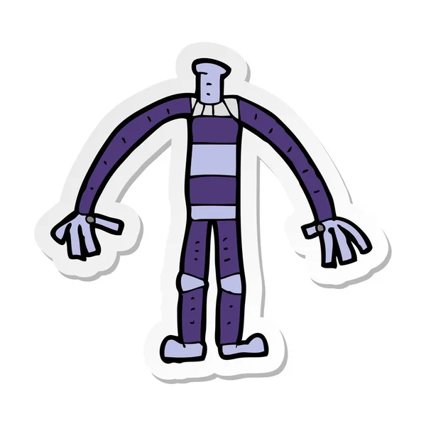 Aufkleber eines Cartoon-Roboterkörpers — Stockvektor