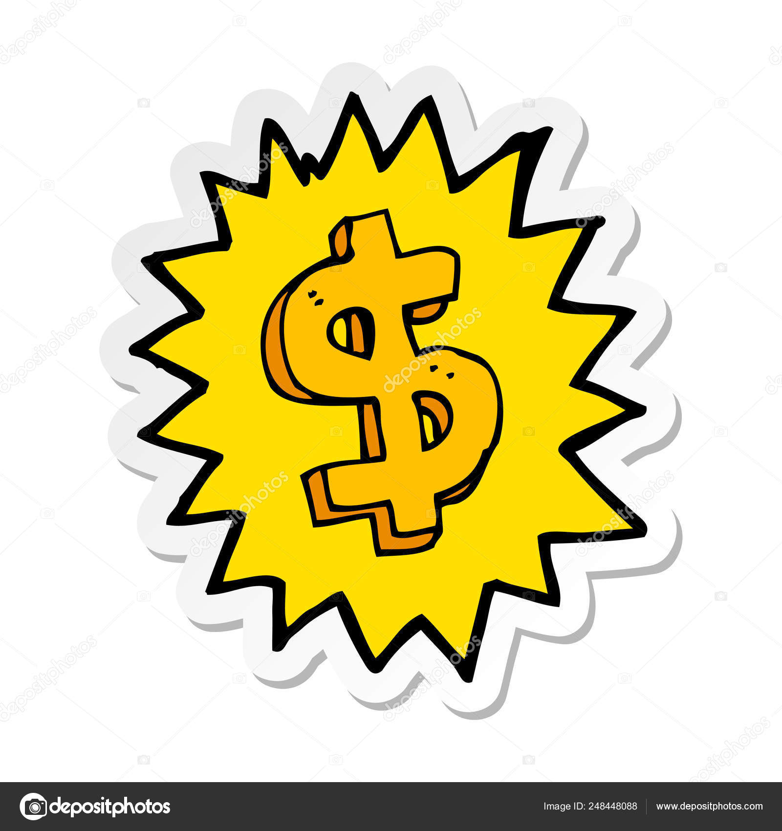 卡通美元符号的贴纸图库矢量图©lineartestpilot 248448088