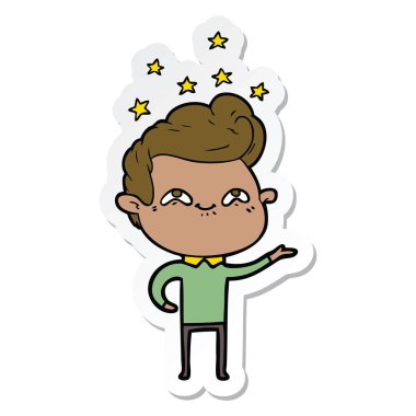 adam sopa bir karikatür heyecanlı