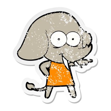 mutlu çizgi film fil sıkıntılı etiket