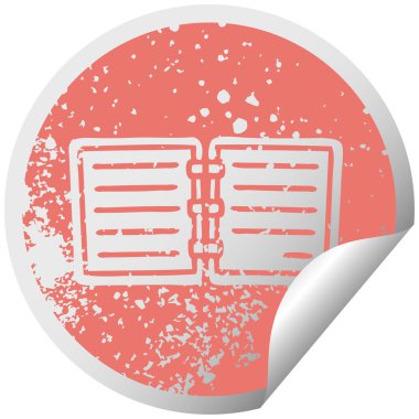 sıkıntılı dairesel peeling etiket sembolü bir not defteri