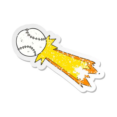 çizgi film beyzbol topu Retro sıkıntılı etiket