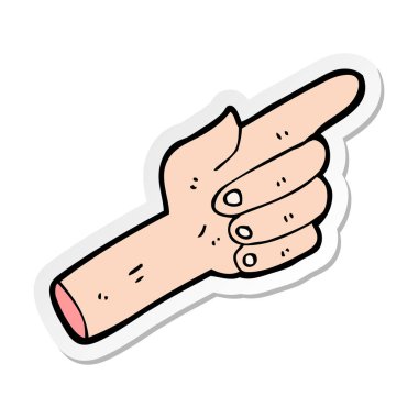 etiket el işaret eden bir karikatür