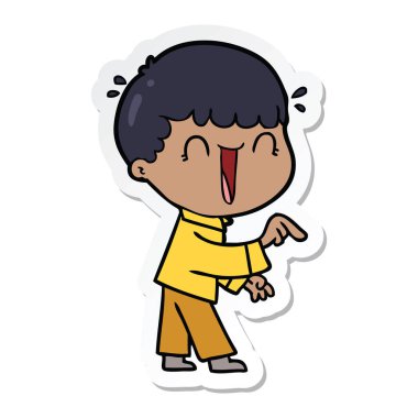 komik karikatür adam işaret eden bir parmağa etiket