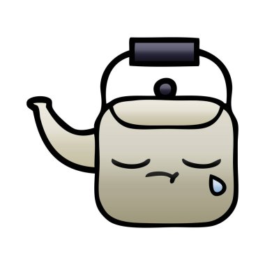 Degrade gölgeli karikatür su ısıtıcısı