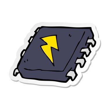 bir çizgi film bilgisayar çipi etiket