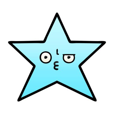 Degrade gölgeli çizgi film yıldız balık