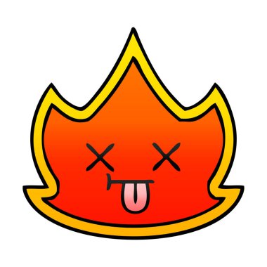 Degrade gölgeli karikatür yangın