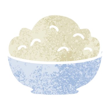 Retro illüstrasyon stil ilginç karikatür kase mash