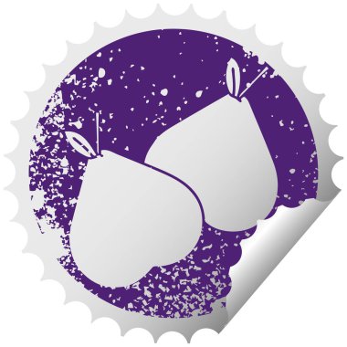 sıkıntılı dairesel peeling etiket sembol yeşil armut