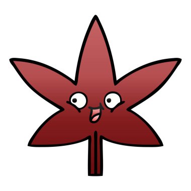 Degrade gölgeli karikatür sonbahar yaprak