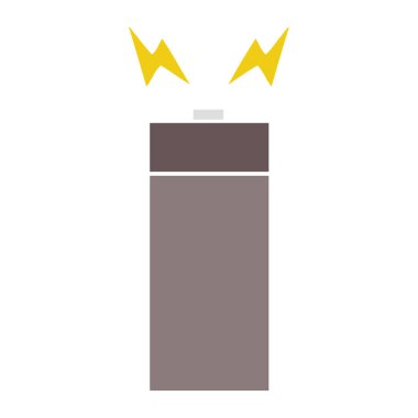 düz renk retro çizgi film eski pil