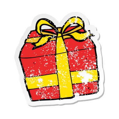 bir karikatür mevcut Retro sıkıntılı etiket