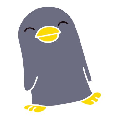 ilginç el çizilmiş karikatür penguen