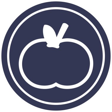 organik elma dairesel simgesi simgesi