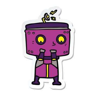 bir çizgi film robot Sticker