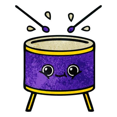 Retro grunge doku karikatür davul