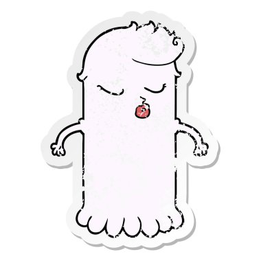 bir çizgi film sevimli hayaletin sıkıntılı etiket