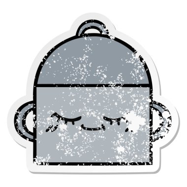 tencereye bir sevimli çizgi sıkıntılı etiket