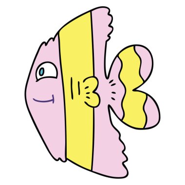 ilginç el çekilmiş çizgi film balık 