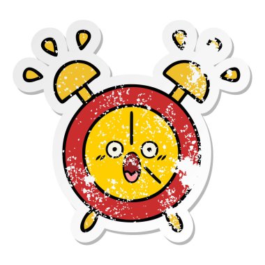 sevimli çizgi çalar saat sıkıntılı etiket