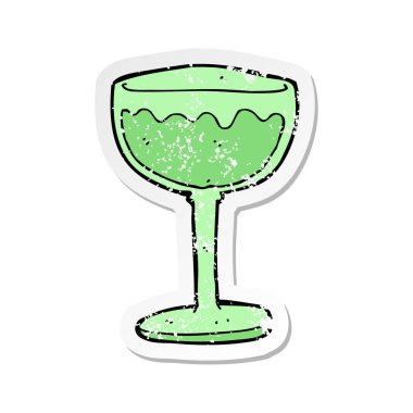 Retro bir karikatür kokteyl etiket sıkıntılı