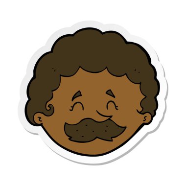 etiket bir çizgi film adamın bıyıklı