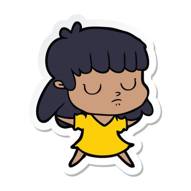 bir çizgi film kayıtsız kadının etiket