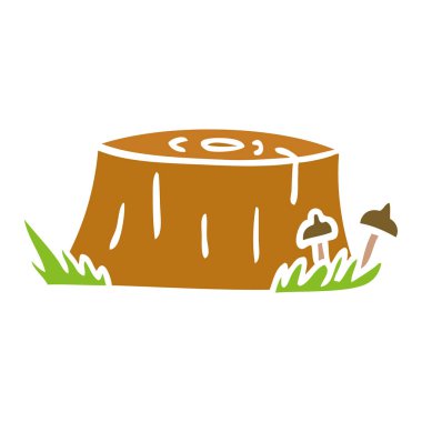 bir ağaç günlük çizgi film doodle 