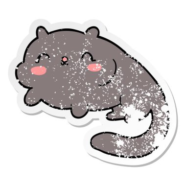 bir karikatür kedi sıkıntılı etiket