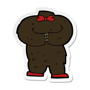 bir çizgi film oyuncak ayı vücut etiket