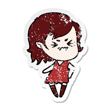 bir rahatsız çizgi film vampir kızın sıkıntılı etiket