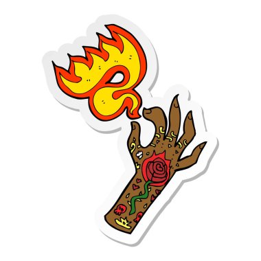 çizgi film dövme el simgesi etiket