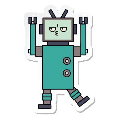 sevimli çizgi robot Sticker