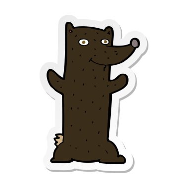 etiket bir çizgi film siyah ayı