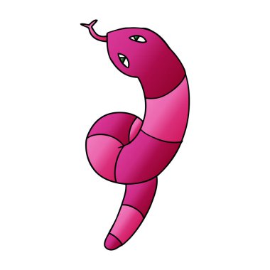 uzun bir yılan degrade çizgi film