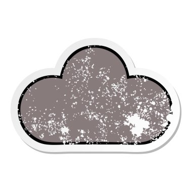 sevimli çizgi fırtına bulutu sıkıntılı etiket